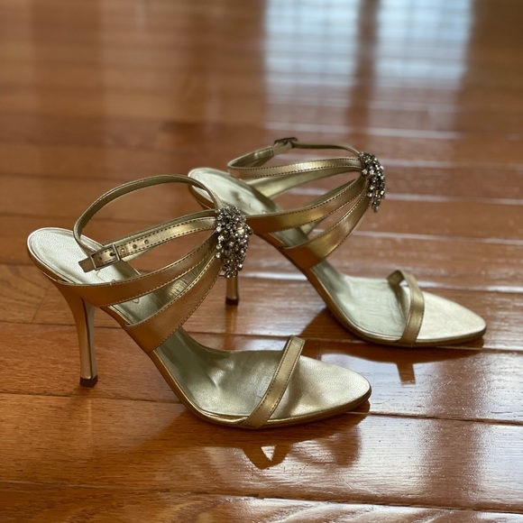 Aldo Gold Rhinestone Jeweled Stiletto - Size 6.5 - Picture 6 of 11